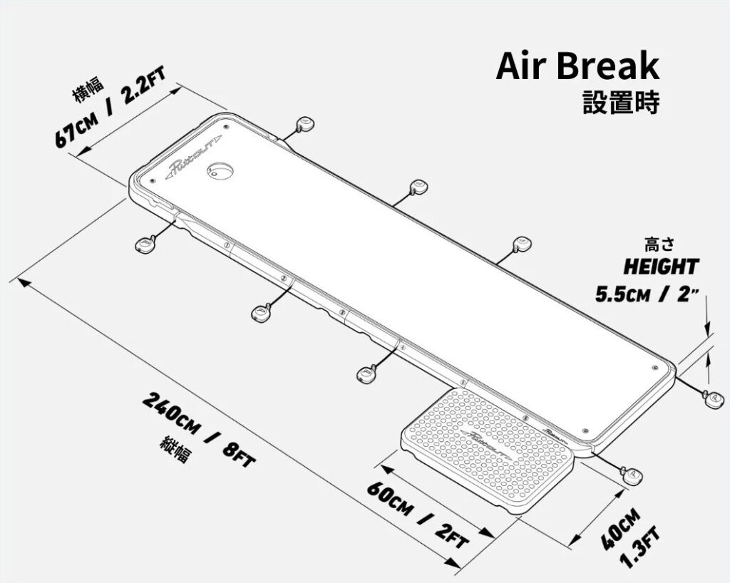 エアブレイク 設置時サイズ