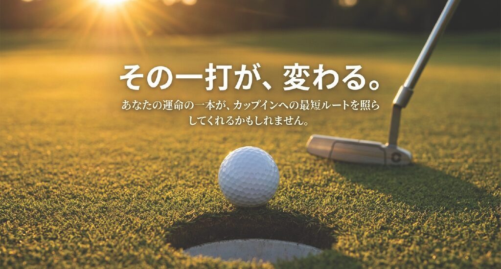 最適な一本を選ぶことにより「その一打が、変わる」という表現をした画像
