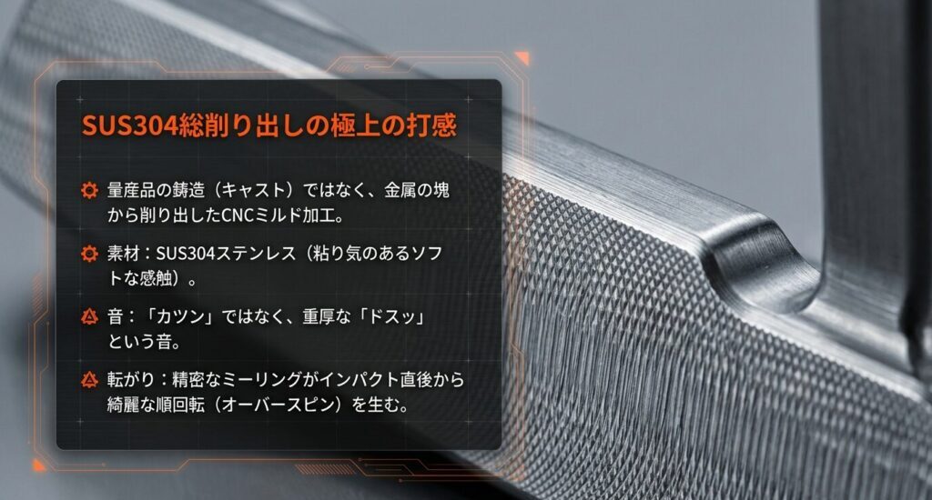 試打で分かる打感と転がりの良さ