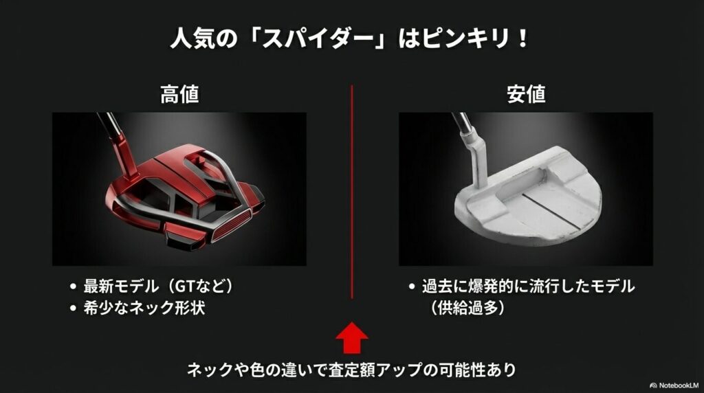 人気のスパイダーパターはモデルや状態で買取価格がピンキリです