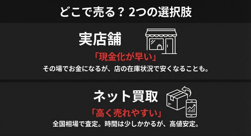パター買取の2つの選択肢である実店舗とネット買取の比較