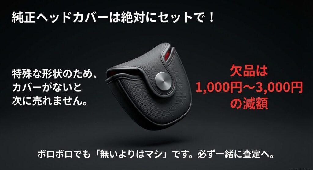 テーラーメイドパターの買取には純正ヘッドカバーが絶対に必要です
