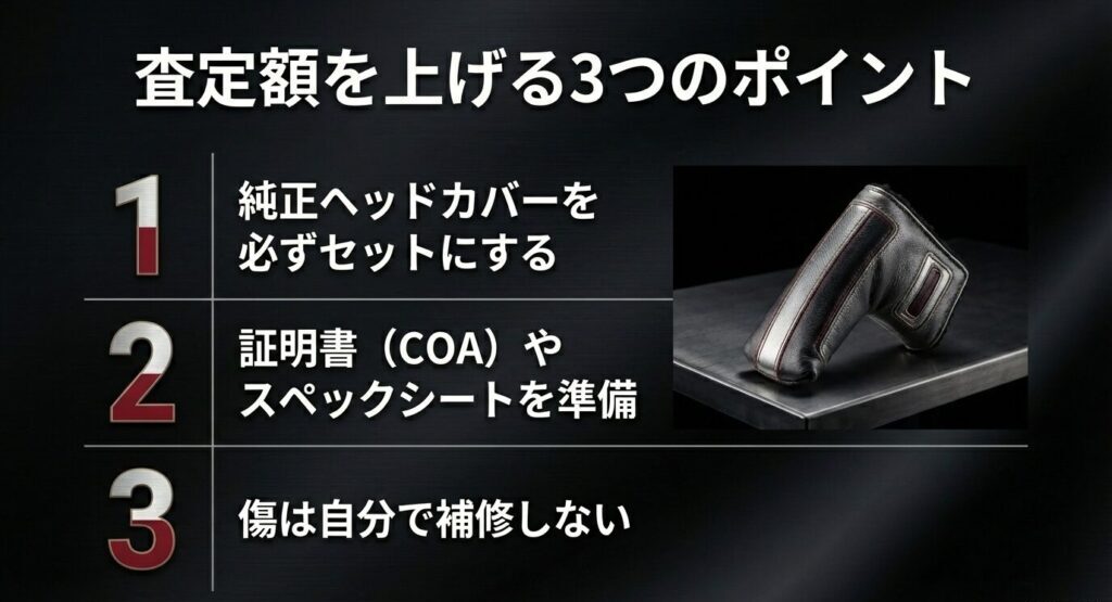 純正ヘッドカバーのセット、証明書(COA)の準備、傷を自分で補修しないことの3つのポイント