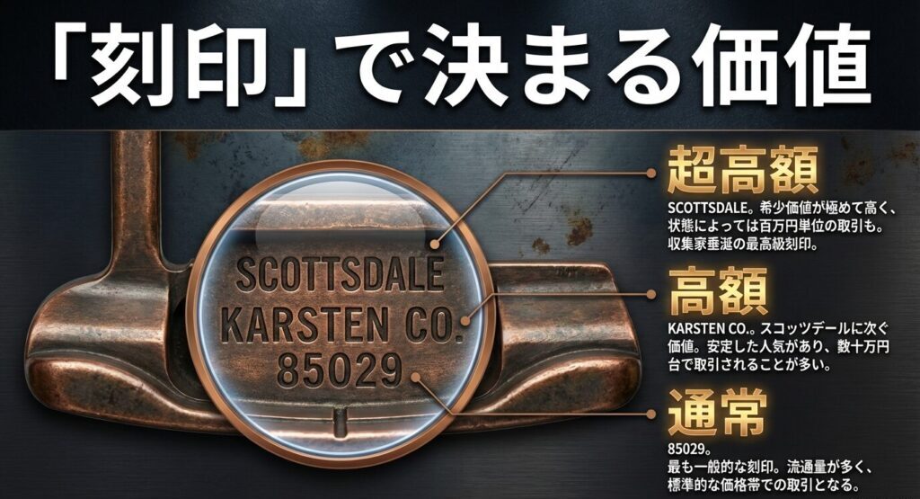 ピンアンサーの価値を決める刻印（スコッツデール・カーステンCO・85029）