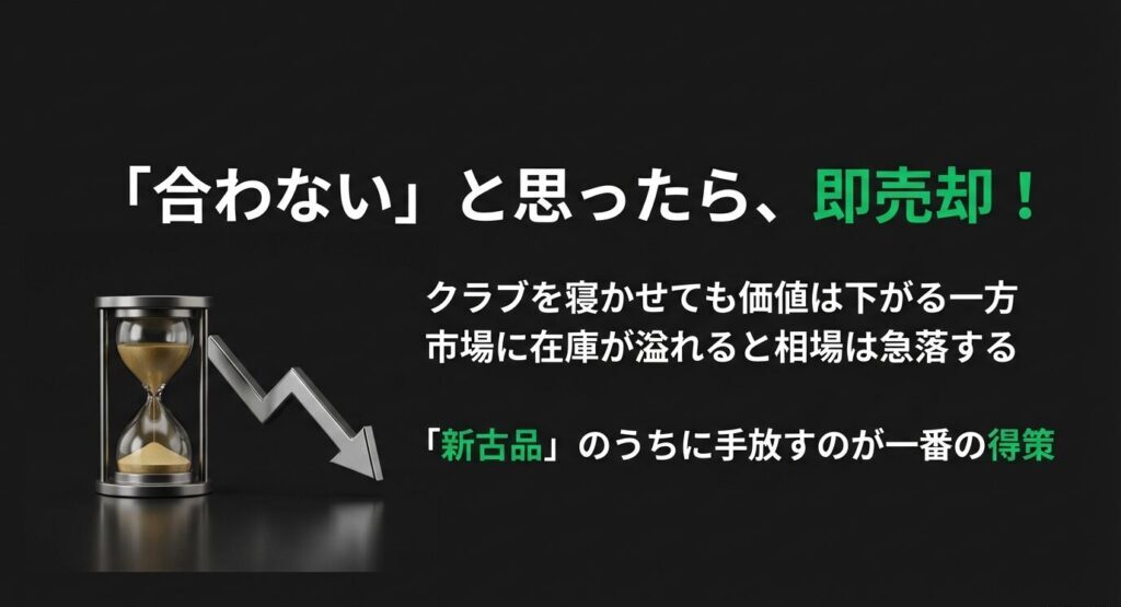 自分に合わないパターは寝かせず新古品のうちに即売却することが相場急落を防ぐコツ