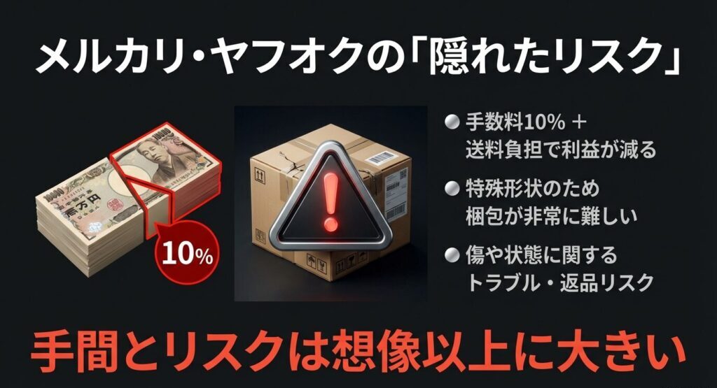 メルカリやヤフオクでのパター売却に潜む手数料10%や梱包・トラブルなどの隠れたリスク