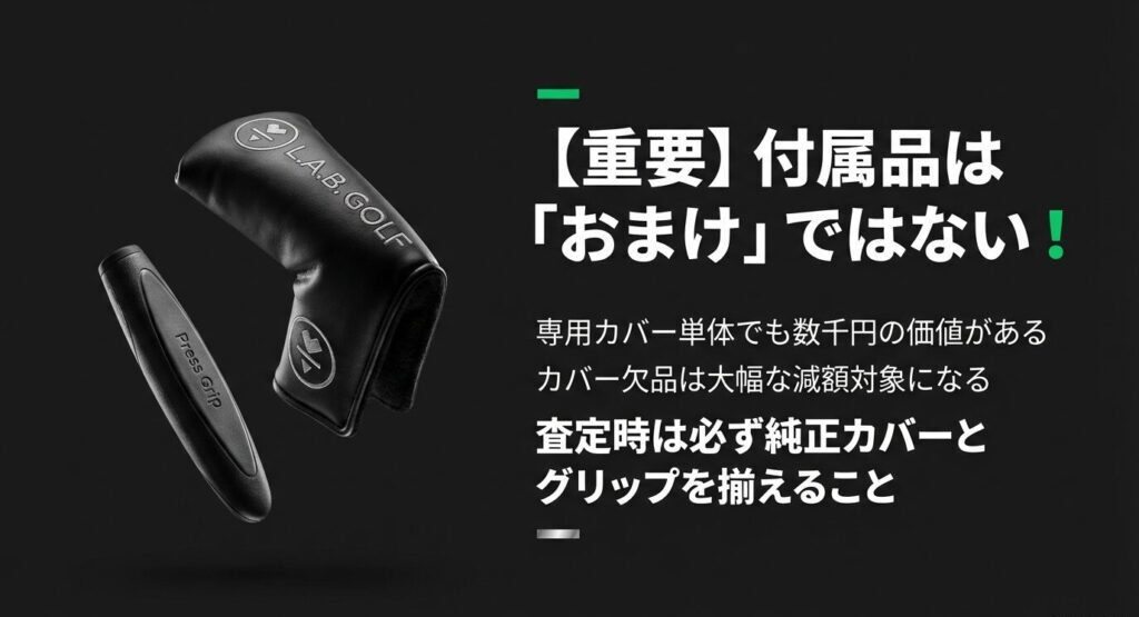 ラブゴルフのパター査定において数千円の価値がある専用ヘッドカバーとPressグリップの重要性