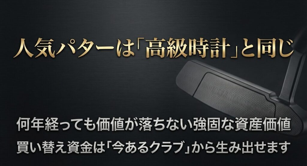 人気パターは高級時計と同じで、何年経っても価値が落ちない強固な資産価値があり、買い替え資金は今あるクラブから生み出せる