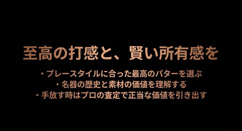 プレースタイルに合ったパター選びと手放す際のプロの査定の重要性