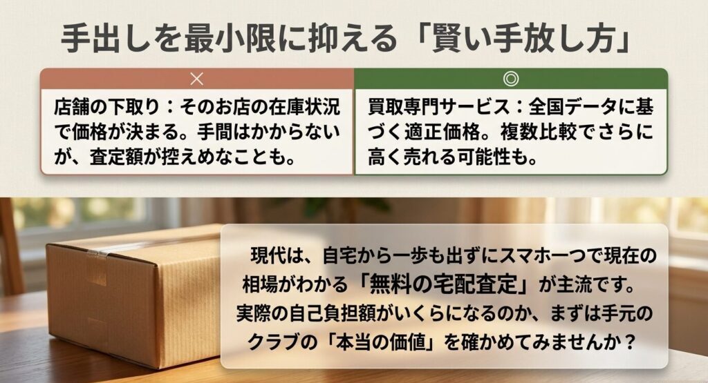 店舗下取りと買取専門サービスの特徴比較と、無料の宅配査定のメリット