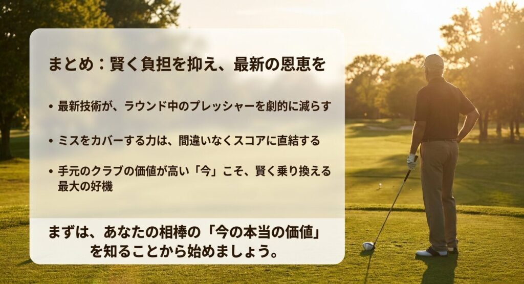 ゼクシオ14乗り換えのまとめ。賢く負担を抑えて最新テクノロジーの恩恵を受け、スコアアップにつなげるポイント