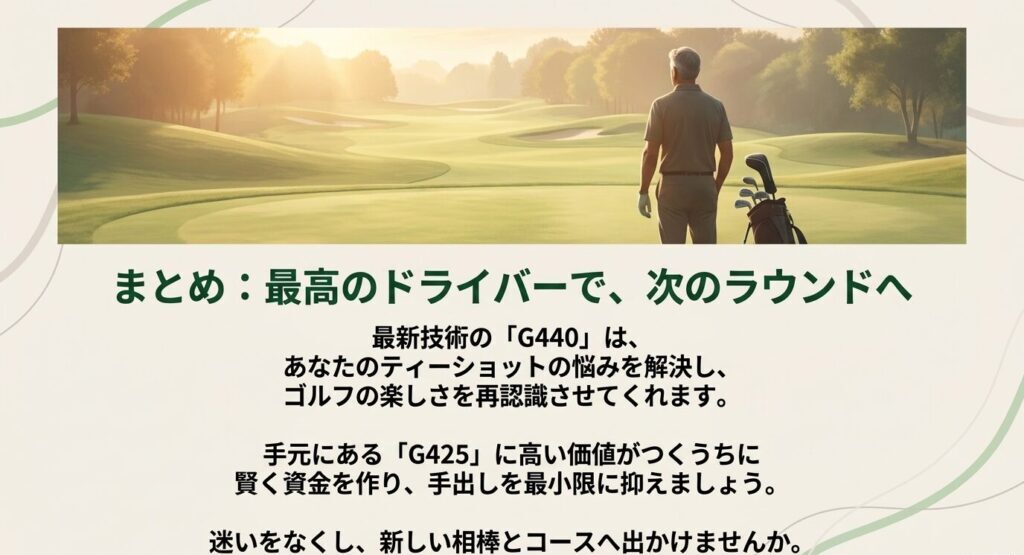 最高のドライバーG440を手に入れて次のラウンドへ向かうためのまとめメッセージ
